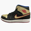 Jordan 1 Mid Black Gold Red