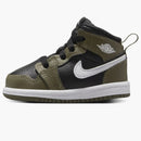 Jordan 1 Mid Black Medium Olive White (td)