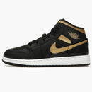 Jordan 1 Mid Black Metallic Gold Swoosh (gs)