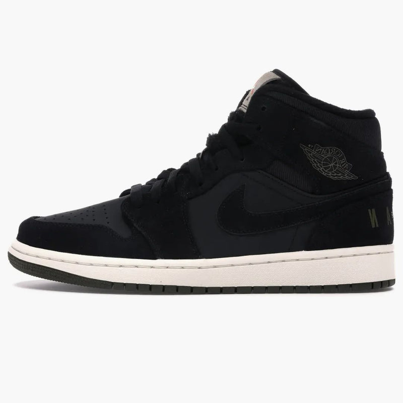 Jordan 1 Mid Black Olive Canvas