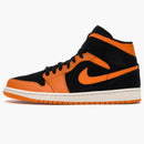 Jordan 1 Mid Black Orange Peel