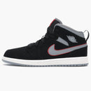 Jordan 1 Mid Black Particle Grey Gym Red (ps)