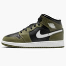 Jordan 1 Mid Black White Olive (gs)