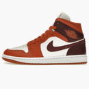 Jordan 1 Mid Dusty Peach Night Maroon (women's)