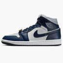 Jordan 1 Mid Football Grey White Midnight Navy (women's)