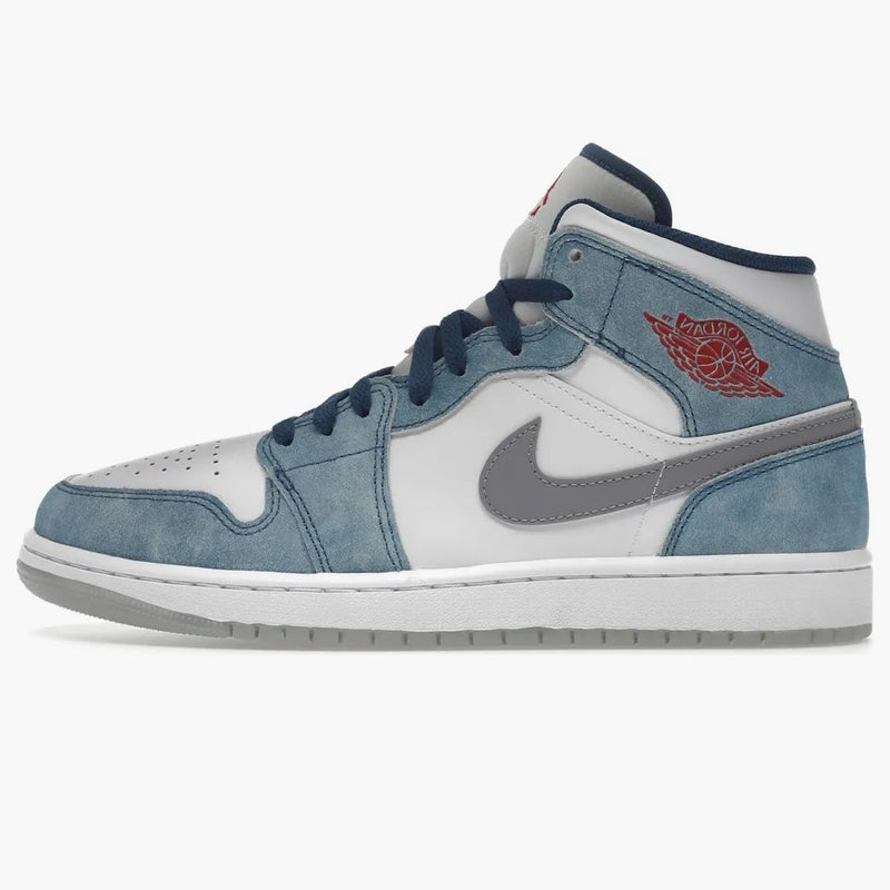 Jordan 1 Mid French Blue Fire Red