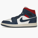 Jordan 1 Mid French Blue Gym Red (women's)