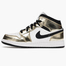 Jordan 1 Mid Metallic Gold Black White (gs)