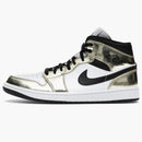 Jordan 1 Mid Metallic Gold Black White