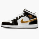 Jordan 1 Mid Patent Black White Gold (ps)