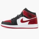 Jordan 1 Mid Patent Bred Toe (gs)