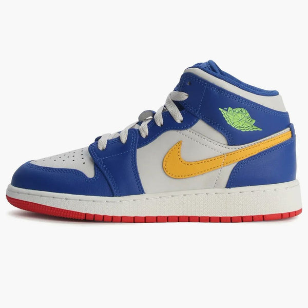 Jordan 1 Mid Racer Blue Red Gold (gs)