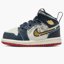 Jordan 1 Mid Se Armory Navy Pale Ivory Sport Red Metallic Gold (td)