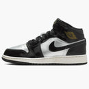 Jordan 1 Mid Se Black Metallic Silver Sail Metallic Gold (gs)