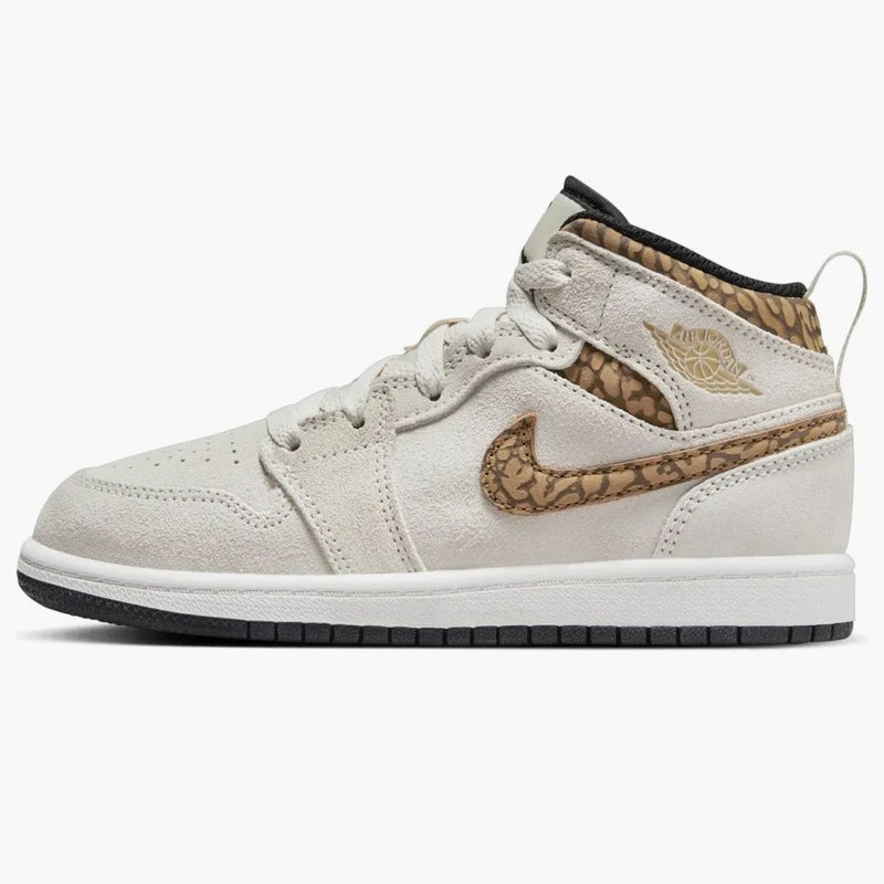 Jordan 1 Mid Se Light Orewood Brown White Light British Tan Metallic Gold (ps)