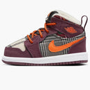Jordan 1 Mid Se Night Maroon Black White Total Orange (td)
