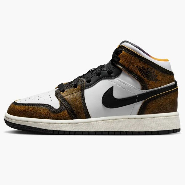 Jordan 1 Mid Se Orange Wear Away (ps)
