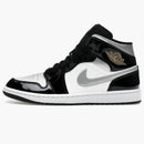Jordan 1 Mid Se Patent Black White Metallic Silver Metallic Gold