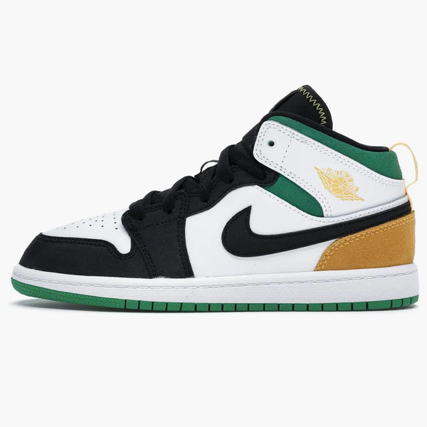 Jordan 1 Mid Se White Laser Orange Lucky Green (ps)
