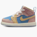 Jordan 1 Mid Sneaker School Aegean Storm Pink Oxford Red Stardust Hemp (td)
