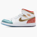 Jordan 1 Mid Sneaker School Nc To Chi (ps)
