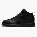 Jordan 1 Mid Triple Black Tumbled Leather (ps)