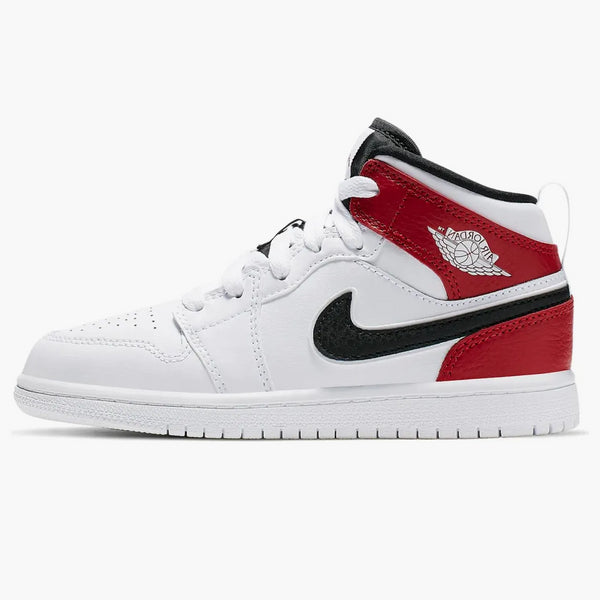 Jordan 1 Mid White Black Gym Red (ps)