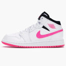 Jordan 1 Mid White Black Hyper Pink (gs)