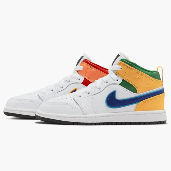 Jordan 1 Mid White Court Purple Teal (ps)