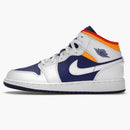 Jordan 1 Mid White Laser Orange Deep Royal Blue (gs)