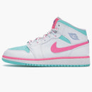 Jordan 1 Mid White Pink Green Soar (gs)