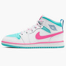 Jordan 1 Mid White Pink Green Soar (ps)