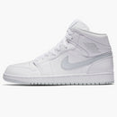 Jordan 1 Mid White Pure Platinum Swoosh