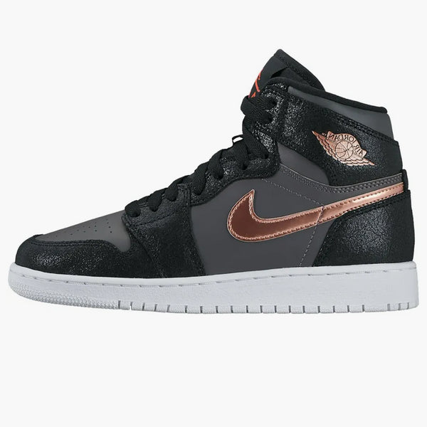 Jordan 1 Retro High Černá kovová červená bronzová tmavě šedá (GS)