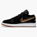 Jordan 1 Retro Low Black Gold Patent (gs)