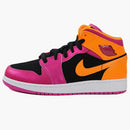 Jordan 1 Retro Mid Black Fusion Pink Bright Citrus (gs)