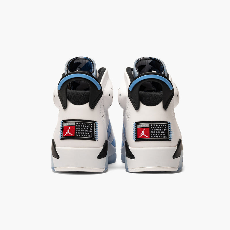 Air Jordan 6 UNC White Rückansicht