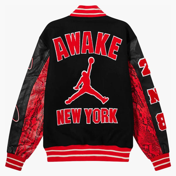 Jordan X Awake Ny Varsity Jacket (asia Sizing) University Red/black