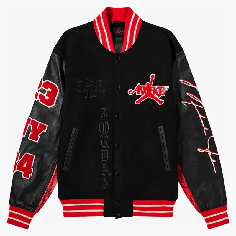 Jordan X Awake Ny Varsity Jacket (asia Sizing) University Red/black