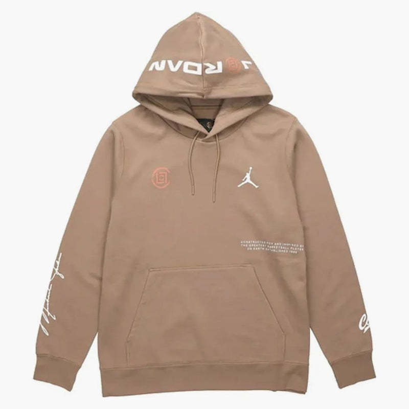 Air Jordan X Clot Crossover Logo Printed Hoodie Brown