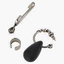 Alexander Mcqueen 3-piece Stone Ear Hook Set Silver/black