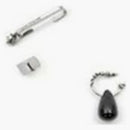 Alexander Mcqueen 3-piece Stone Ear Hook Set Silver/black