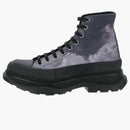 Alexander Mcqueen Blue Sky Print Tread Slick Boots Black Blue