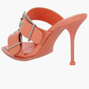 Alexander Mcqueen Boxcar Leather Heel Sandals Apricot (women's)