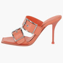 Alexander Mcqueen Boxcar Leather Heel Sandals Apricot (women's)