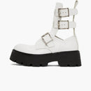 Alexander Mcqueen Buckle Fastening Ankle Boots White Black (women's)
