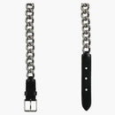 Alexander Mcqueen Chain-trimmed Leather Belt Black
