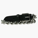 Alexander Mcqueen Chain-trimmed Leather Belt Black