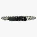 Alexander Mcqueen Chain-trimmed Leather Belt Black