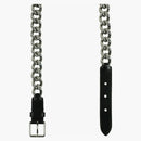 Alexander Mcqueen Chain-trimmed Leather Belt Black